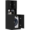 vidaXL Armadio per Lavatrice 2 PCS Rovere Nero 70,5 x 71,5 x 181,5 cm, Soggiorno, Mobile Utility Moderno, unità compatta per Biancheria, Organizer Funzionale, Decorazioni Resistenti