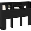 vidaXL Testata del Letto con testiera Rovere Nero 140 x 19 x 103,5 cm, Testata salvaspazio, Letto in Legno, Design Minimalista per Una Camera ordinata