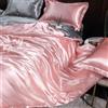 GENPICONG Set di Biancheria da Letto in Seta con Copripiumino, Lenzuolo, Federa, Lenzuolo in Raso di Lusso, Tinta Unita, King Size, Queen Size, Full Size, Twin Size