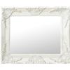 vidaXL Specchio da Parete Stile Barocco 50x40 cm Bianco