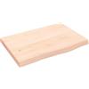 vidaXL Ripiano a Parete 60x40x(2-4) cm Massello Rovere Non Trattato, Piano, ripiano portaoggetti, ripiano in Legno, ripiano, mensola pensile