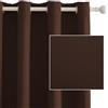 Ystyle Tende Oscuranti per Interni 2 Pezzi, 140x280 CM, Termiche Isolanti, Anti-Rumore, con Anelli, Tenda Moderna Per Camera da Letto e Soggiorno, Caffè