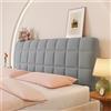 Hearda Velluto Quadri Elasticizzata Copri Testata Letto Matrimoniale, Fodera per Testiera Letto Lavabile Copri Testiera Letto all-Inclusive per Testiera Camera da Letto (160cm,Grigio Scuro)