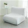 Surwin Fodera per Sedia Senza Braccioli, Elasticità Copridivano 1 Posti Senza Braccioli Antiscivolo Singola Fodera Divano per Sedia Hotel Salotto (Plaid Bianco)