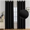 Ystyle Tende Oscuranti per Interni 2 Pezzi, 140x300 CM, Termiche Isolanti, Anti-Rumore, con Anelli, Tenda Moderna Per Camera da Letto e Soggiorno, Nero