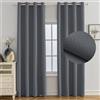 Ystyle Tende Oscuranti per Interni 2 Pezzi, 140x180 CM, Termiche Isolanti, Anti-Rumore, con Anelli, Tenda Moderna Per Camera da Letto e Soggiorno, Grigio Scuro