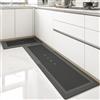 Hixingo Tappeto Cucina in Diatomite, Passatoia Cucina Antiscivolo Lavabile, Home Stampa Tappeti da Cucina, Tappeto Runner Cucina Tappeto da Bagno Tappetino per Doccia (50x80cm,Nero)