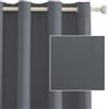 Ystyle Tende Oscuranti per Interni 2 Pezzi, 140x280 CM, Termiche Isolanti, Anti-Rumore, con Anelli, Tenda Moderna Per Camera da Letto e Soggiorno, Grigio Scuro