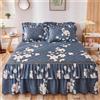 Morbuy Gonna da Letto Trapuntata per Singolo Matrimoniale e Una Piazza e Mezza Elasticizzata Copriletto con Volant Coprirete per Letto Lenzuola con 2 Federe (180x200cm,Petalo)