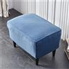 Highdi Copri Pouf Rettangolare Elasticizzato Velluto, Spandex Copertura Dell'Ottomano Moderna Copri Poggiapiedi Poltrona per Soggiorno, Morbido Lavabile Fodere per Sgabello (blu navy,1 Pezzi)