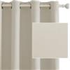 Ystyle Tende Oscuranti per Interni 2 Pezzi, 140x260 CM, Termiche Isolanti, Anti-Rumore, con Anelli, Tenda Moderna Per Camera da Letto e Soggiorno, Beige