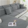 Ystyle Copriseduta Divano Elasticizzato, Copricuscini Divano Universale Lavabile, Soft Copridivano Cuscini Separati Antiscivolo (3 Posti, Grigio Chiaro)