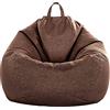 FANSU Colori Solidi Copertura per Poltrona, Sacco Puff Senza Riempimento, Poltrona a Sacco Pigro con Zip, Pouf per Adulti e Bambini (100x120cm, Caffè Scuro)