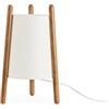 LEDS·C4 Lampada da Tavolo in Legno Naturale E27 - Design Moderno per Interni, Luce Decorativa Versatile, Schermo Tessile Bianco, Ideale per Soggiorni e Camere da Letto