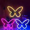 Ulalaza 3 pezzi di luce al neon a LED Insegne al neon a farfalla Luci notturne per la casa per la camera da letto dei bambini Lampade decorative Arte della parete Regalo di compleanno di Natale romantico