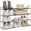 WOLTU Scarpiera a 4 Ripiani per 16 Paia di Scarpe Portascarpe Organizer in Acciaio Plastica