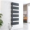 EMKE Scaldasalviette Elettrico con Elemento riscaldante WIFI termostatato,1599x600mm 1000W，Pannello Asciugamano Elettrico con Asta di Riscaldamento con Timer,Antracite