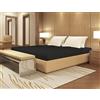 BANZAII TEXTILE INNOVATOR ONLINE Banzaii Lenzuolo con Angoli Una Piazza e Mezza 100% Puro Cotone, Lenzuolo Sotto con Elastico per Materassi con altezza fino a 30 cm, Made in Italy colore Nero