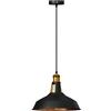 LEDSone Industrial Black Inner Gold Ceiling Pendant Light Shades, Easy Fit Hanging Light Shade Retro Vintage Style Pendant Lamp Shade for Pendant Ceiling Lights