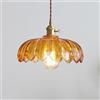 ENTHERONIC Lampada a Sospensione Moderna in Vetro Smerlato a Forma di Fiore E27 Retro per Interni, luci a Sospensione da soffitto Regolabili, luci Decorative per la casa, per Camera da Letto, Cucina