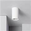 Eurekaled - Lampada da soffitto in gesso ceramico Cilindro o Quadrato - Portafaretto attacco GU10 220V (H110mm, Rotondo)