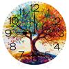 Geroclonup Orologio da parete rotondo in legno con albero della vita, 25 cm, silenzioso, senza ticchettio, funzionamento a batteria, orologio analogico al quarzo, per camera da letto, bagno, cucina,