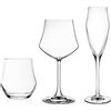 RCR Cristalleria Italiana Set 18 Pezzi (6 Flute - 6 Bicchieri Acqua - 6 CALICI Vino) Cristallo Trasparenti Rcr Ego Made in Italy