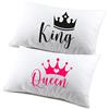 fashwork Coppia di federe matrimoniali divertenti King Queen SanValentino Anniversario Matrimonio Innamorati simpatiche