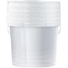 POSH Secchio trasparente con coperchio 5 L - 5 pezzi - Uso alimentare | Contenuto visibile senza aprire, chiusura ermetica del coperchio, manico per il trasporto, adatto a farina e mangimi