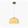 SANBDDLYY Jelly Lampadario a Testa Singola Piccolo con Paralume in Vetro Color Crema Lampada(Amber,15.4 in)