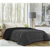 BANZAII TEXTILE INNOVATOR ONLINE Banzaii Trapunta Invernale, calda e morbida - Piumone da 350 gr/mq - Microfibra manopesca - Traspirante, Anallergica - Prodotta in Italia - Una Piazza e Mezza 220x260 cm Grigio Scuro/Nero