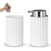 Inbagno Set Accessori Bagno Moderni 2 Pezzi Linea Gummy - In Gomma Termoplastica Bianca - Dispenser Sapone E Portaspazzolino - Flessibile E Antiurto