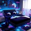 Loussiesd Gamer Set di biancheria da letto singolo per ragazzi bambini, set di lenzuola per videogiochi, traspirante,1 lenzuolo angoli per videogiochi + 1 federa per cuscino