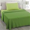 L'ANTICO ARCOLAIO - Lenzuola Una Piazza e Mezza Set 3 Pezzi (Lenzuolo Sotto Verde C, Lenzuolo Sopra Verde S) Lenzuola 1 Piazza e Mezza Jaquard in Microfibra, Biancheria da Letto Made in Italy