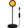 TFixol Sunset Atmospheres Lamp 360 ° Regolabile Tramonto Luce di proiezione USB Romantica s Night Light per Selfie/Soggiorno/Tema Par Camera da letto Decorazione Nero