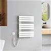 EMKE Scaldasalviette elettrico con elemento riscaldante WIFI termostatato,762x600mm 400W，Pannello asciugamano elettrico con asta di riscaldamento con timer, Bianco