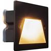 Partenopeautensili® Faretto segnapasso da esterno lampada da muro IP65 LED 3W ad incasso per scatola cassetta 503 scale giardino viale gradini by universo (Luce Naturale 4000K, Cornice Nera)
