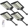 wowspeed 1200W Lampione Solare Led Esterno con Telecomando, 6500K Lampioni Solari a LED da esterno con Sensore di Movimento, Illuminazione a 220°, 3 Modi, IP67 Impermeabile Lampione per Giardino Garage 4PCS