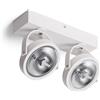 LEDKIA LIGHTING - Faretto LED Orientabile AR111 | 30W Regolabile | 1600lm | Luce Uniforme COB | Installazione Facile | Rotazione 350º | Bianco Caldo 3000K, Alluminio, Policarbonato