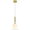 Dopa Lampadario a Sospensione Moderno Oro con Sfera in Vetro E27, Lampada a Sospensione Design Cilindrico Elegante per Soggiorno Camera da Letto Cucina Bar, Cavo Regolabile 125cm, Ø15cm