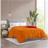 IlGruppone Piumino Invernale Caldo piumone 3 Misure Double Face Microfibra Anallergico - Bordeaux/Arancio - 1 Piazza