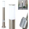 hofstein Lampada da giardino Caserta con presa di corrente, lampada a base moderna in metallo/plastica in nichel opaco/bianco, luce da sentiero 80 cm, E27, illuminazione da giardino IP44, senza lampadina/e