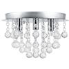 lux.pro Plafoniera Rotonda Ø28 cm con 3 Attacchi Fonti Luce Lampada da Soffitto con Cristalli Artificiali Pendenti per Soggiorno Camera da Letto Ingresso - Cromo/Argento