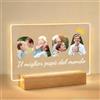 Rainsar Festa del Papa Idee Regalo Personalizzato - Lampada Foto Personalizzata con Luce Notturna Targa in Plexiglass, Regalo per la Festa del Papà Papà Uomo Suocero Compleanno