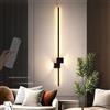 TZSMUM LED Applique da Parete con Telecomando Lampada da Parete Dimmerabile 2700K-6500K Lampada a Muro Interno Lunga Alluminio Acrilico per Camera da Letto Soggiorno Corridoio (Nero,80cm)