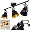 hofstein Plafoniera Safari, plafoniera in metallo in nero/oro, 3 luci, con faretti regolabili, 3 x attacco E14, spot dal design retro/vintage, senza lampadina/e
