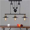 KOSILUM - Lampada industriale a sospensione, tripla piatto, luce bianca calda, illuminazione soggiorno, camera da letto, cucina, corridoio, 3 x 60 W, E27, IP20