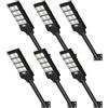 Sararoom 400W Lampione Solare Led Esterno con Telecomando, 50000 LM Luce Stradale a LED con Sensore di Movimento, 6500K IP65 Impermeabile Faretto, Faro Pannello Solari per Giardino Cortile Garage,6pc