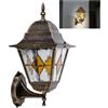 Chao Zan Vintage Applique da esterno,IP55, applique da esterno industriale, lanterna rustica in stile Tiffany E27, senza lampadina (Piccolo)