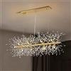 EFPD Lampadario moderno in cristallo, dente di leone dorato rettangolare, per sala da pranzo, camera da letto, soggiorno (12 lampade, 92cm)